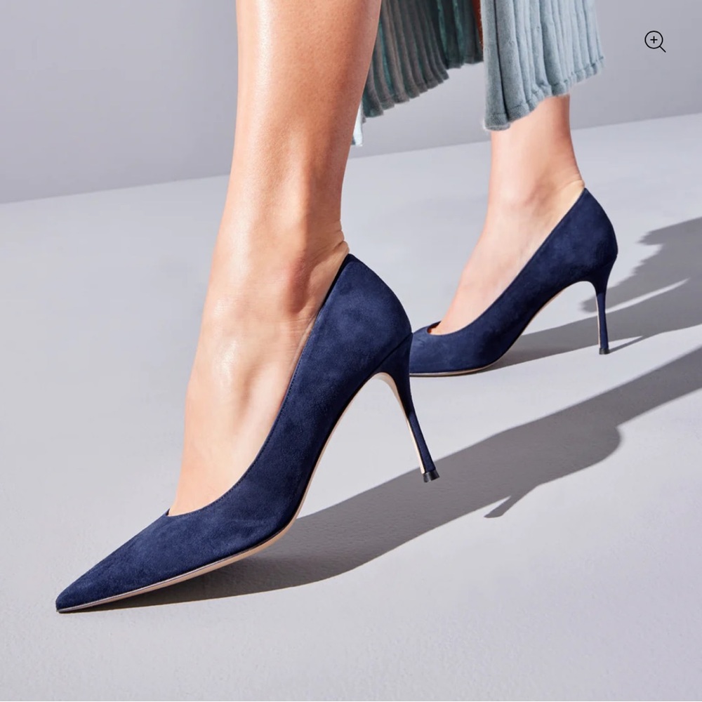 Marion Parke Navy Suede Classic Pump size 38.5